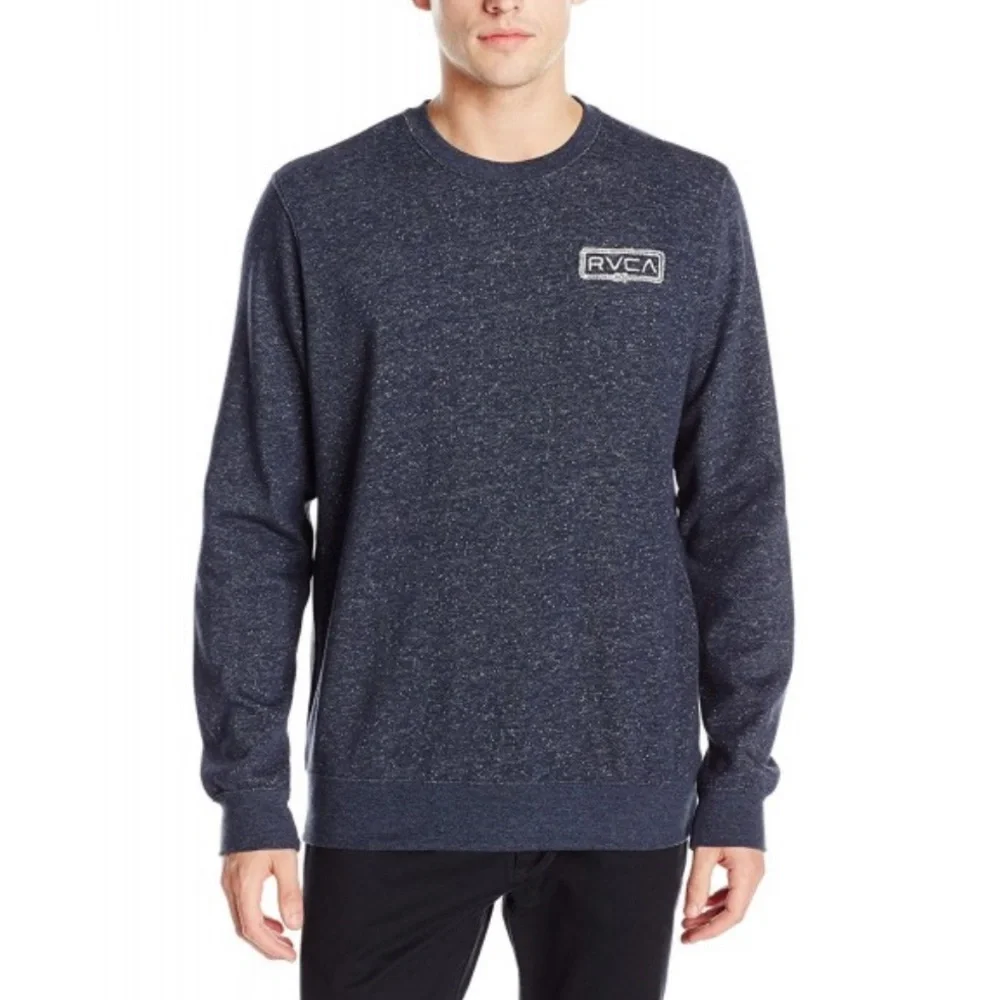 RVCA Double Rope Embroidered Crewneck Sweatshirt in midnight blue